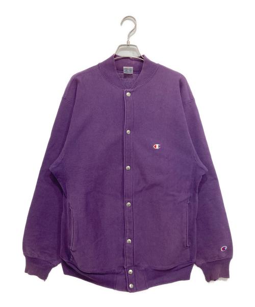Champion REVERSE WEAVE（チャンピオン リバース ウィーブ）Champion REVERSE WEAVE (チャンピオン リバース ウィーブ) 90sスナップカーディガン パープル サイズ:Lの古着・服飾アイテム