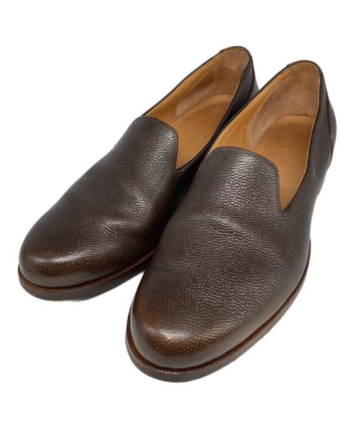 Post Production（ポストプロダクション）POST PRODUCTION (ポストプロダクション) レザースリッポン ブラウン サイズ:7(27.5cm相当)の古着・服飾アイテム