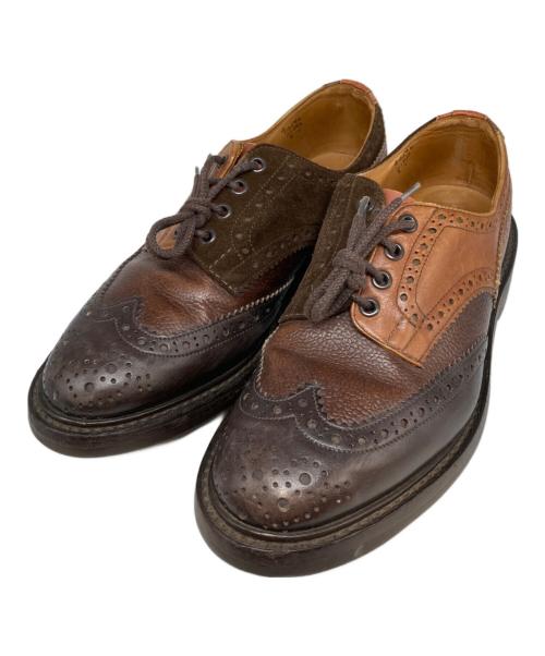 Tricker's（トリッカーズ）Tricker's (トリッカーズ) NEPENTHES (ネペンテス) クレイジーパターンウィングチップシューズ ブラウン サイズ:UK8(27.5cm相当)の古着・服飾アイテム