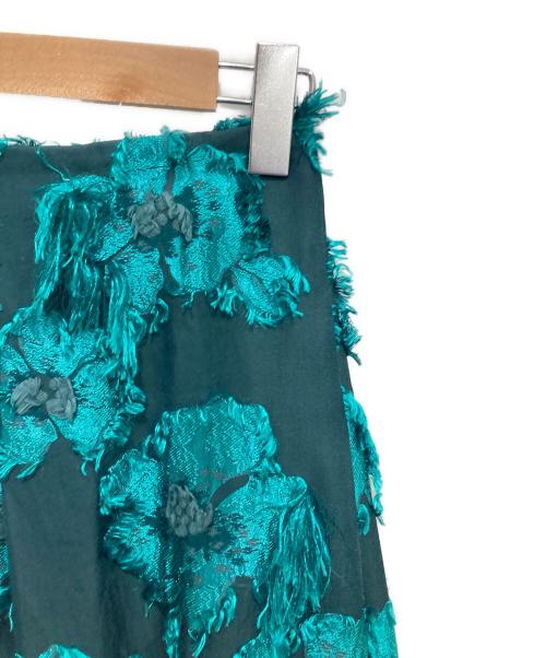 Diagram（ダイアグラム）Diagram (ダイアグラム) フリンジ フラワージャガード フレアスカート グリーン サイズ:36の古着・服飾アイテム