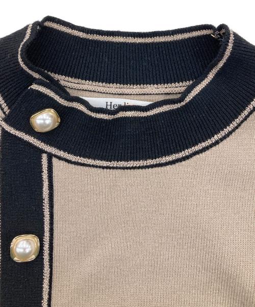 HER LIP TO（ハーリップトゥ）Her lip to (ハーリップトゥ) Saint Honore Long Dress ベージュ×ブラック サイズ:Mの古着・服飾アイテム