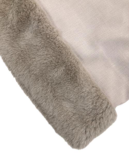 CELFORD（セルフォード）CELFORD (セルフォード) 裾ファー切替Aラインワンピース ベージュ サイズ:Mの古着・服飾アイテム