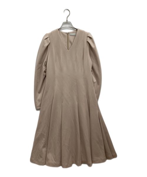 CELFORD（セルフォード）CELFORD (セルフォード) ロングスリーブポンチフレアワンピース ベージュ サイズ:Mの古着・服飾アイテム