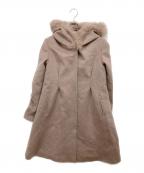 RUIRUE BOUTIQUEルイルエブティック）の古着「フォックスファー付バイカラーフードウールコート」｜ベージュ