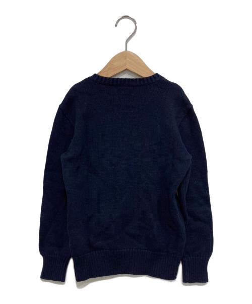 POLO RALPH LAUREN（ポロ・ラルフローレン）POLO RALPH LAUREN (ポロ・ラルフローレン) 犬刺繍クルーネックニット ネイビー サイズ:130cm(SIZE 7)の古着・服飾アイテム