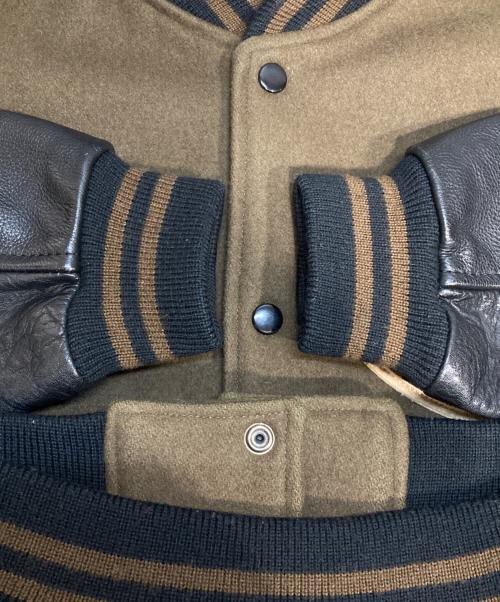 2ND BOOTH（セカンドブース）2ND BOOTH (セカンドブース) レザースリーブスタジャン ブラウン サイズ:Mの古着・服飾アイテム