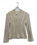 DRIES VAN NOTENドリスヴァンノッテン）の古着「深Vケーブルニット」｜ベージュ