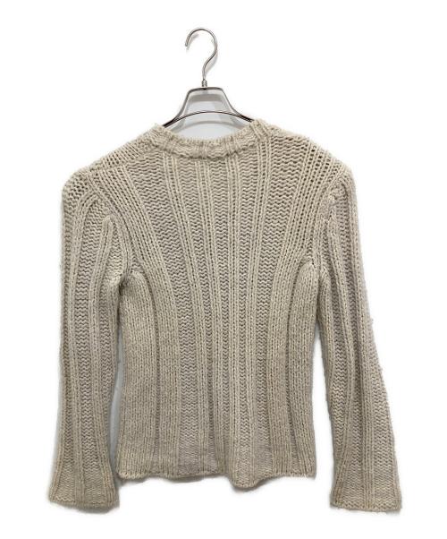 DRIES VAN NOTEN（ドリスヴァンノッテン）DRIES VAN NOTEN (ドリスヴァンノッテン) 深Vケーブルニット ベージュ サイズ:Mの古着・服飾アイテム