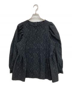 中古・古着通販】HYEON (ヘヨン) 長袖ブラウス ブラック×ホワイト