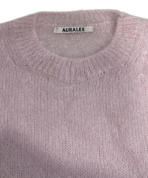 AURALEE（オーラリー）AURALEE (オーラリー) BRUSHED SUPER KID MOHAIR KNIT P/O ピンクの古着・服飾アイテム
