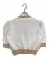 PRADA (プラダ) ナチュラルコットンクルーネックセーター ホワイト×ベージュ サイズ:L (UK 40)：45000円