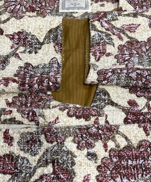 BEARDSLEY（ビアズリー）BEARDSLEY (ビアズリー) ジャガードノーカラーコート ベージュ サイズ:Freeの古着・服飾アイテム