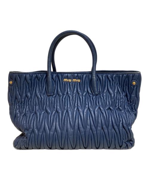 MIU MIU（ミュウミュウ）MIU MIU (ミュウミュウ) 2WAYバッグ ネイビーの古着・服飾アイテム