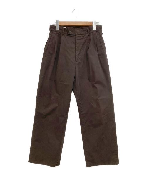 KAPTAIN SUNSHINE（キャプテンサンシャイン）KAPTAIN SUNSHINE (キャプテンサンシャイン) Garment Dyed 2Pleats Straight Trousers ブラウン サイズ:76cm (W30)の古着・服飾アイテム