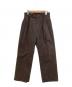 KAPTAIN SUNSHINE（キャプテンサンシャイン）の古着「Garment Dyed 2Pleats Straight Trousers」｜ブラウン