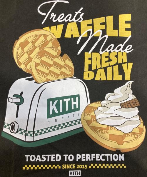 KITH（キス）KITH (キス) TREATS TOASTER WAFFLE VINTAGE TEE ブラック サイズ:Lの古着・服飾アイテム