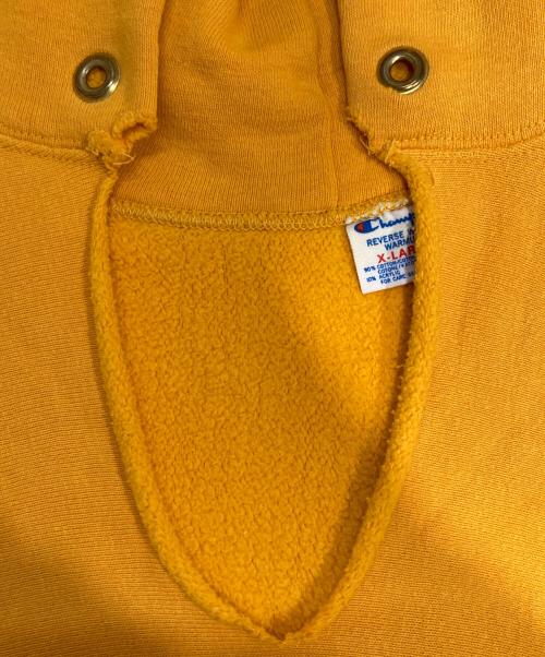 Champion REVERSE WEAVE（チャンピオン リバース ウィーブ）Champion REVERSE WEAVE (チャンピオン リバース ウィーブ) バックプリントヴィンテージリバースウィーブパーカー マスタード サイズ:XLの古着・服飾アイテム