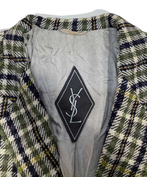 Yves Saint Laurent（イヴサンローラン）Yves Saint Laurent (イヴサンローラン) ウールテーラードジャケット グリーン サイズ:54(XL)の古着・服飾アイテム