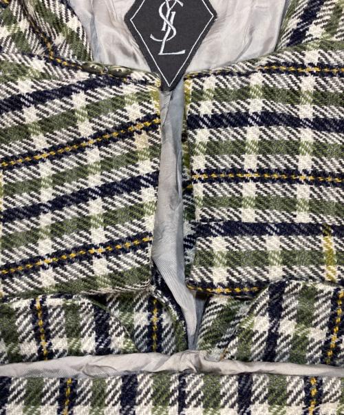Yves Saint Laurent（イヴサンローラン）Yves Saint Laurent (イヴサンローラン) ウールテーラードジャケット グリーン サイズ:54(XL)の古着・服飾アイテム