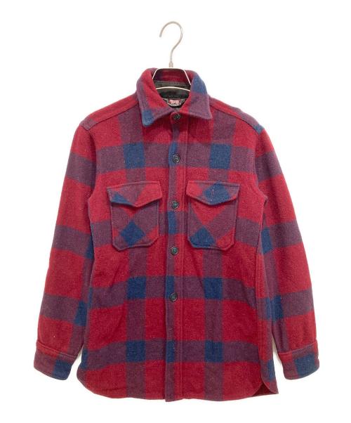 WOOLRICH（ウールリッチ）WOOLRICH (ウールリッチ) チェックウールシャツ レッド サイズ:Sの古着・服飾アイテム