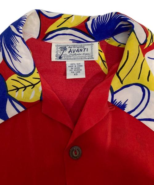 AVANTI（アヴァンティ）AVANTI (アヴァンティ) シルクアロハシャツ レッド サイズ:XSの古着・服飾アイテム