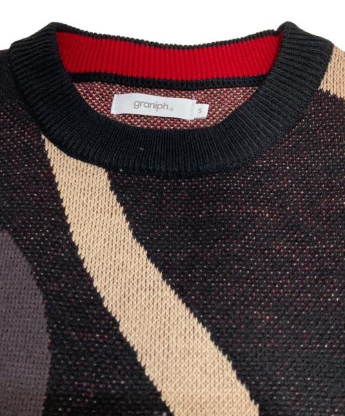 graniph（グラニフ）graniph (グラニフ) 中村佑介 (ナカムラユウスケ) 「Re:繋がる」ウォッシャブルジャカードニット ブラック サイズ:Sの古着・服飾アイテム