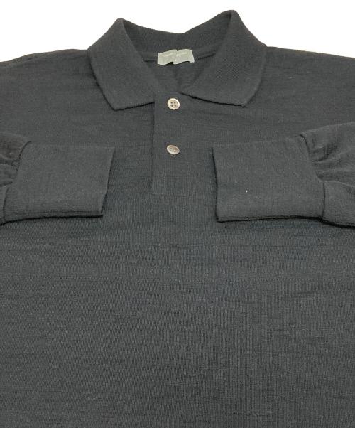 COMME des GARCONS HOMME（コムデギャルソン オム）COMME des GARCONS HOMME (コムデギャルソン オム) 長袖ニットポロシャツ ブラック サイズ:M相当の古着・服飾アイテム