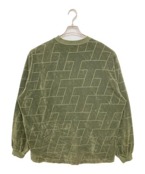 TIGHTBOOTH PRODUCTION（タイトブースプロダクション）TIGHTBOOTH PRODUCTION (タイトブースプロダクション) T VELOUR LONG SLEEVE グリーン サイズ:Lの古着・服飾アイテム
