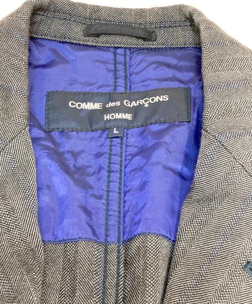 COMME des GARCONS HOMME（コムデギャルソン オム）COMME des GARCONS HOMME (コムデギャルソン オム) ヘリンボーン3Bテーラードジャケット グレー サイズ:Lの古着・服飾アイテム