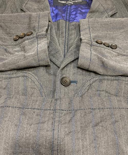 COMME des GARCONS HOMME（コムデギャルソン オム）COMME des GARCONS HOMME (コムデギャルソン オム) ヘリンボーン3Bテーラードジャケット グレー サイズ:Lの古着・服飾アイテム