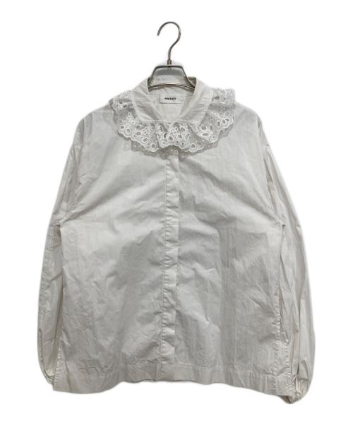 machatt（マチャット）machatt (マチャット) レースカラーブラウス ホワイト サイズ:Freeの古着・服飾アイテム