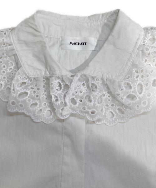 machatt（マチャット）machatt (マチャット) レースカラーブラウス ホワイト サイズ:Freeの古着・服飾アイテム