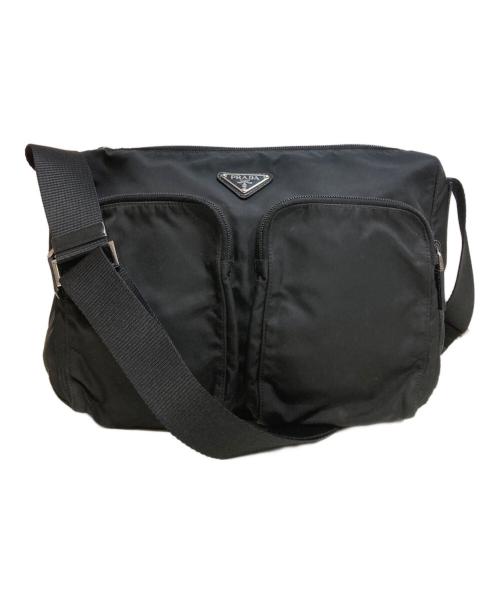 PRADA（プラダ）PRADA (プラダ) ナイロンショルダーバッグ ブラックの古着・服飾アイテム