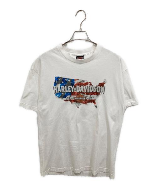 HARLEY-DAVIDSON（ハーレーダビッドソン）HARLEY-DAVIDSON (ハーレーダビッドソン) バイカーTEE ホワイト サイズ:Lの古着・服飾アイテム