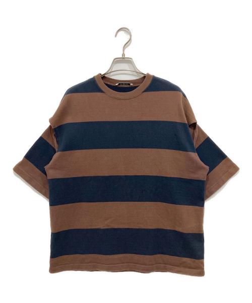 PHEENY（フィーニー）PHEENY (フィーニー) Heavy weight border slit sleeve ブラウン サイズ:Freeの古着・服飾アイテム