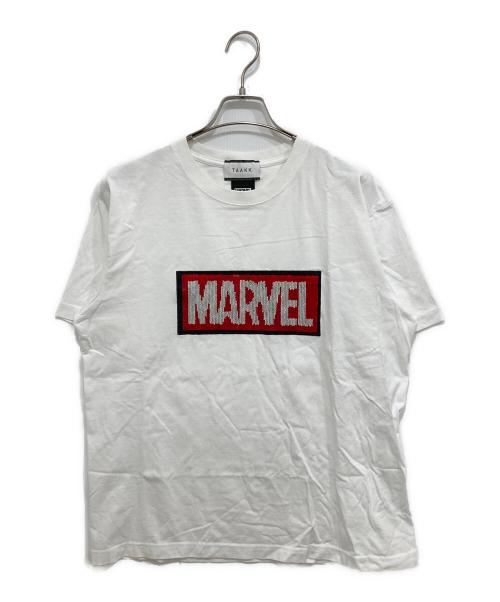 TAAKK（ターク）TAAKK (ターク) MARVEL (マーベル) スパンコールロゴTシャツ ホワイト サイズ:Mの古着・服飾アイテム