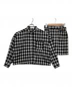 HER LIP TOハーリップトゥ）の古着「Oversized Check Shirt Set」｜ブラック