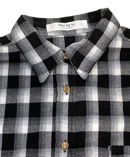HER LIP TO（ハーリップトゥ）HER LIP TO (ハーリップトゥ) Oversized Check Shirt Set ブラック サイズ:Mの古着・服飾アイテム