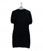 HER LIP TOハーリップトゥ）の古着「Puff Sleeve Cable Knit Dress」｜ブラック