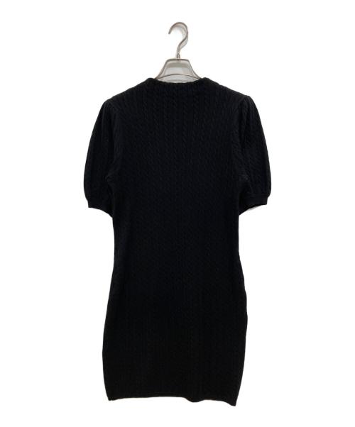 HER LIP TO（ハーリップトゥ）Her lip to (ハーリップトゥ) Puff Sleeve Cable Knit Dress ブラック サイズ:Sの古着・服飾アイテム