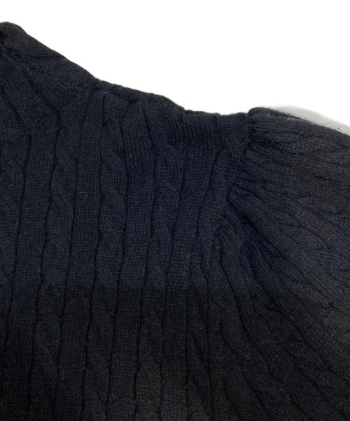 HER LIP TO（ハーリップトゥ）Her lip to (ハーリップトゥ) Puff Sleeve Cable Knit Dress ブラック サイズ:Sの古着・服飾アイテム