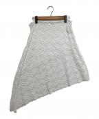 provokeプロヴォーク）の古着「stretch lace asymmetry SK」｜ホワイト
