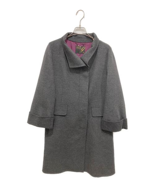 23区（ニジュウサンク）23区 (ニジュウサンク) スタンドカラーコート グレー サイズ:40の古着・服飾アイテム