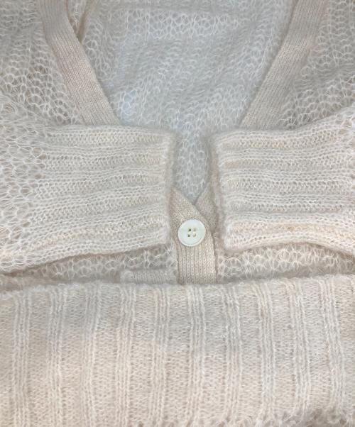 anuans（アニュアンス）anuans (アニュアンス) 2wayシアーモヘアニットカーディガン ベージュ サイズ:Freeの古着・服飾アイテム