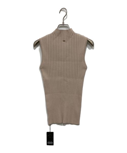 anuans（アニュアンス）anuans (アニュアンス) ノースリーブリブニットプルオーバー ベージュ サイズ:Free 未使用品の古着・服飾アイテム