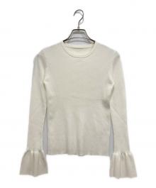 anuans（アニュアンス）の古着「スリーブフレアシンプルニット」｜ホワイト