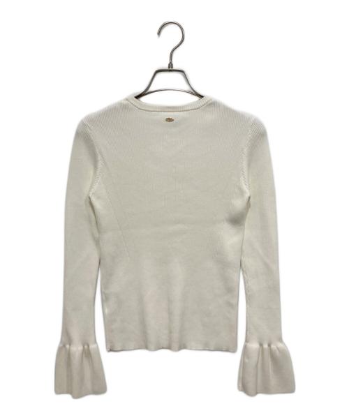 anuans（アニュアンス）anuans (アニュアンス) スリーブフレアシンプルニット ホワイト サイズ:Freeの古着・服飾アイテム