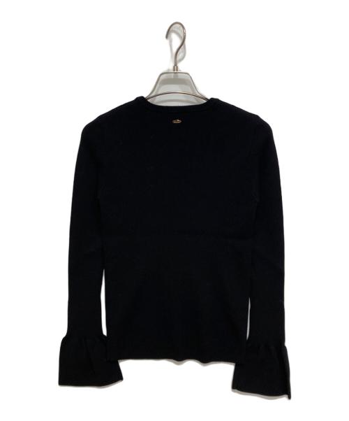 anuans（アニュアンス）anuans (アニュアンス) スリーブフレアシンプルニット ブラック サイズ:Freeの古着・服飾アイテム