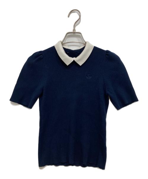 CELFORD（セルフォード）CELFORD (セルフォード) 衿付ニットプルオーバー ネイビー サイズ:Freeの古着・服飾アイテム