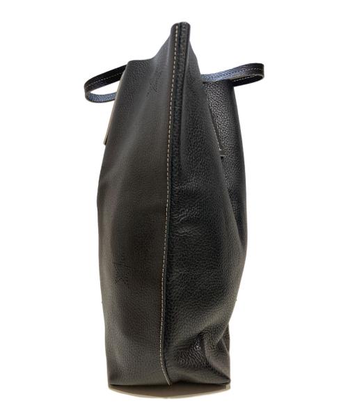 NUR DONATELLA LUCCHI（ヌールドナテッラルッキ）NUR DONATELLA LUCCHI (ヌールドナテッラルッキ) レザートートバッグ ブラックの古着・服飾アイテム